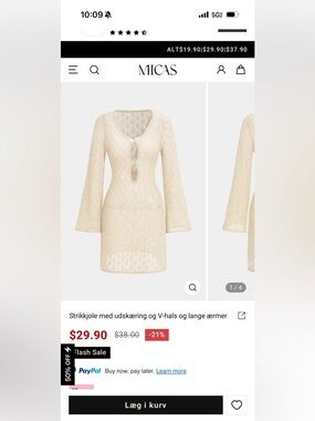 Micas nwt Women's Cream Crochet Knit Dress with Keyhole Detail
